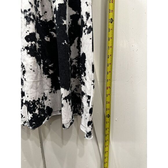 Abound Women's Small Black White Tie Dye Jersey Crew A-Line Mini Shirt Dress - Picture 3 of 5